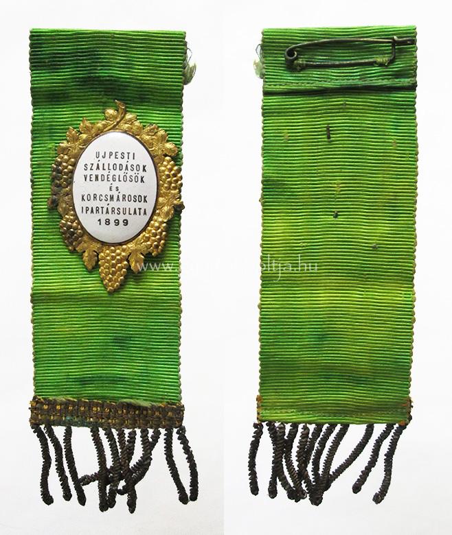 jpesti Szllodsok Vendglsk s Korcsmrosok Ipartrsulata 1899 jelvny